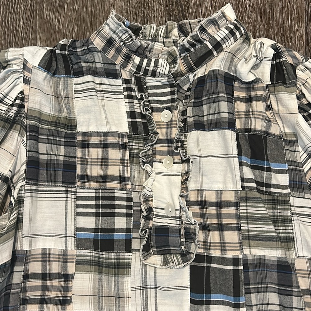 Antik Batik Patchwork Plaid Blouse - image 3